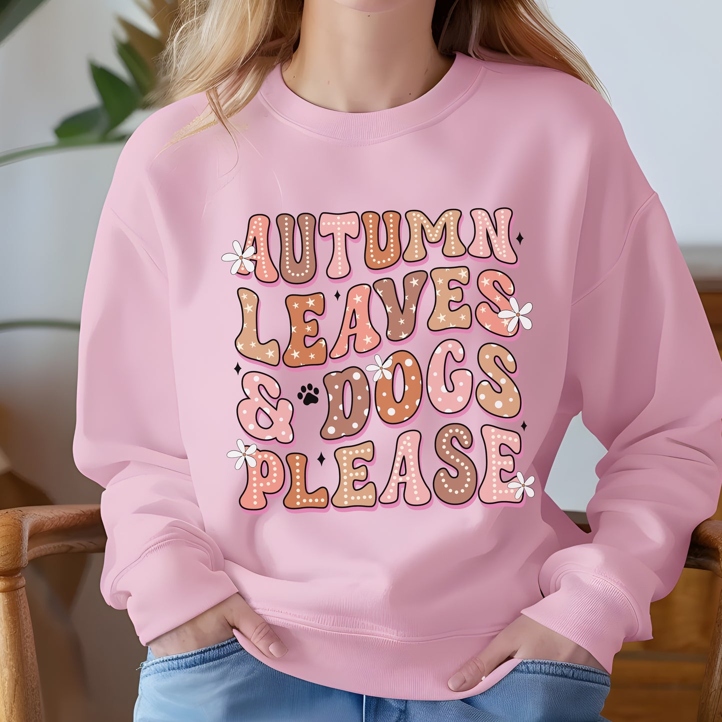 Autumn leaves and dogs please sweatshirt