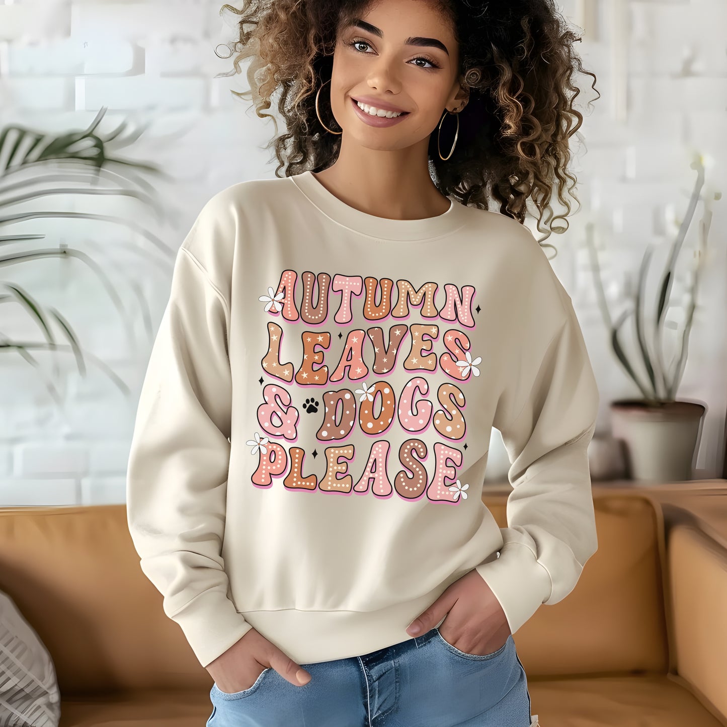 Autumn leaves and dogs please sweatshirt