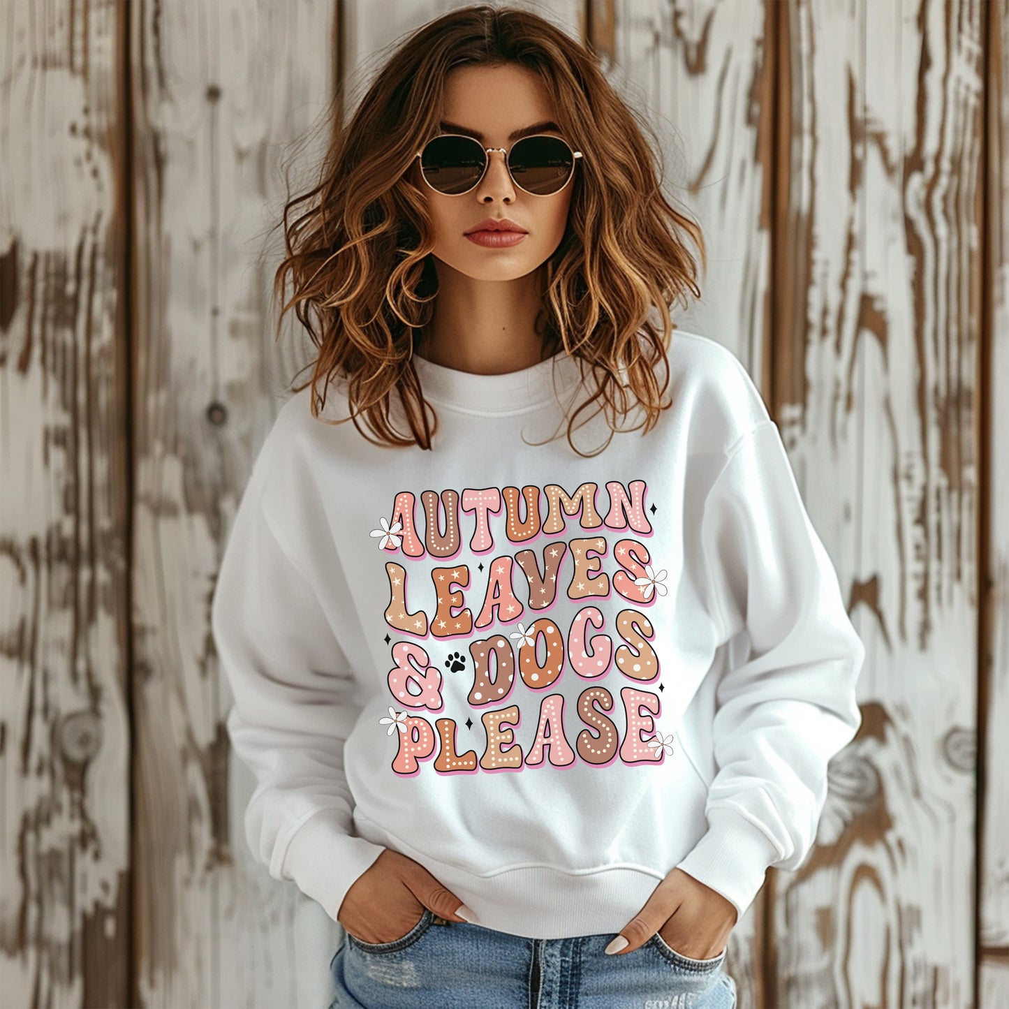 Autumn leaves and dogs please sweatshirt