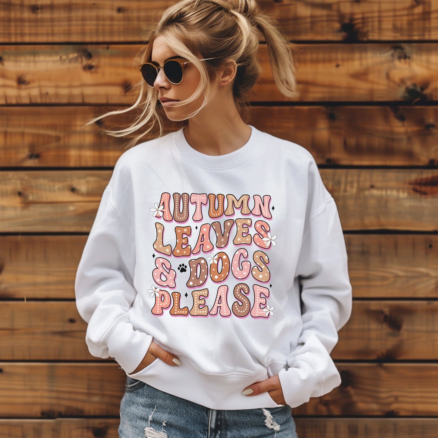 Autumn leaves and dogs please sweatshirt