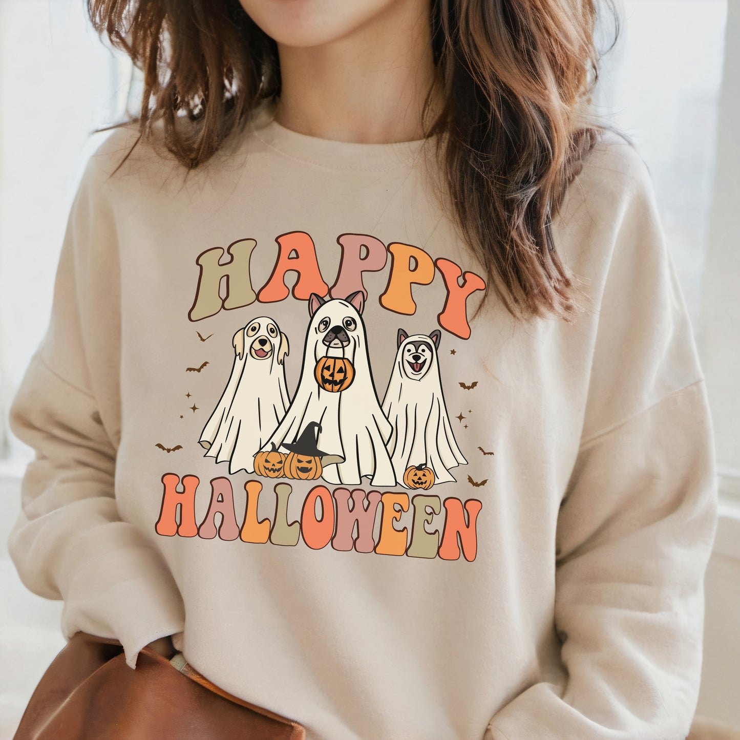 Happy Halloween spooky dog sweatshirt