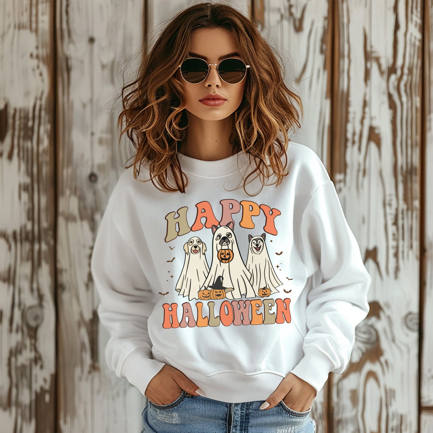 Happy Halloween spooky dog sweatshirt