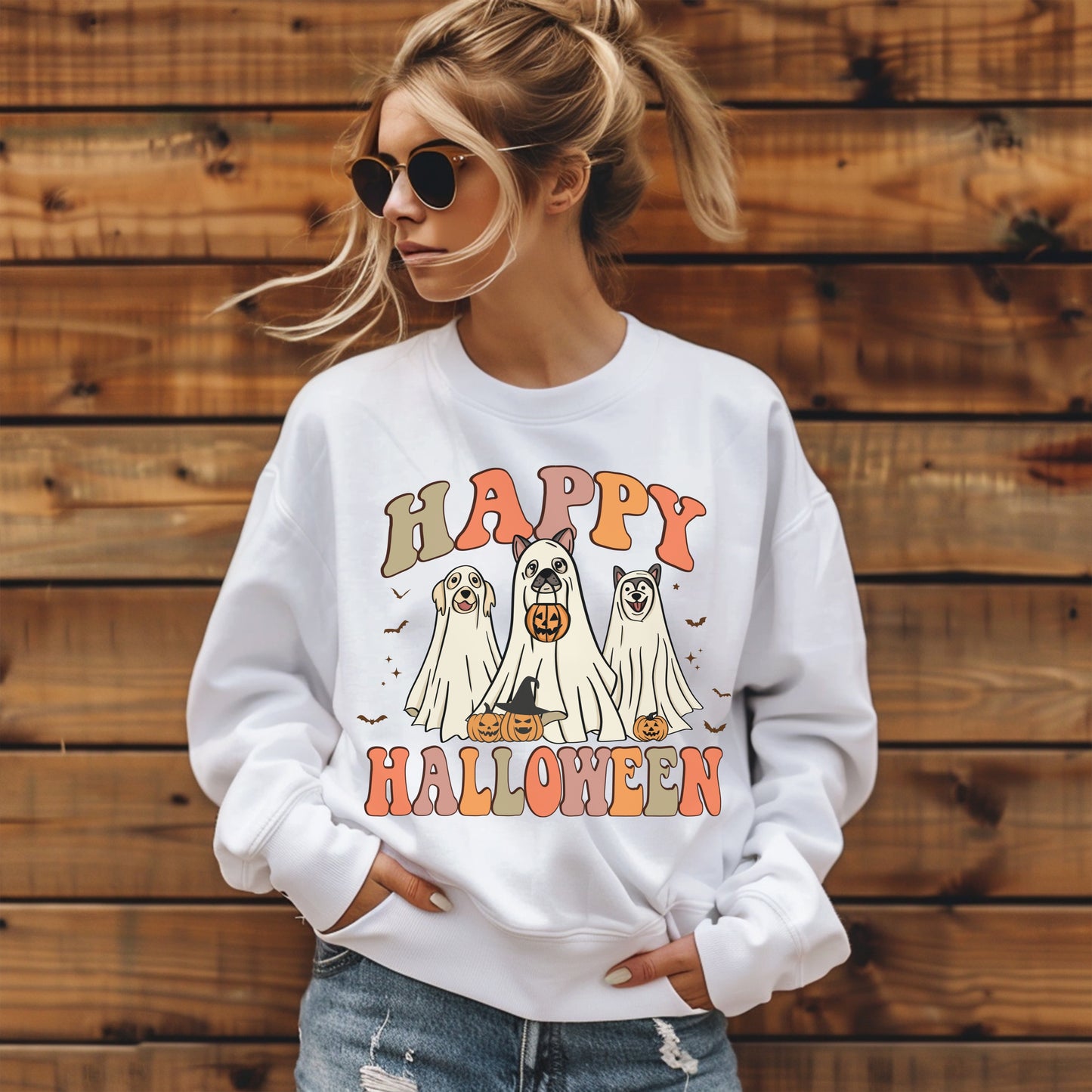 Happy Halloween spooky dog sweatshirt