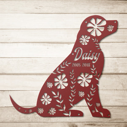 Red dog, Remember your cherished pet with this lovely metal sign that is customizable with Name and dates.